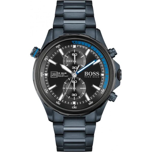 Hugo Boss Men S Watch Chronograph Globetrotter Blue Pvd Hb1513824