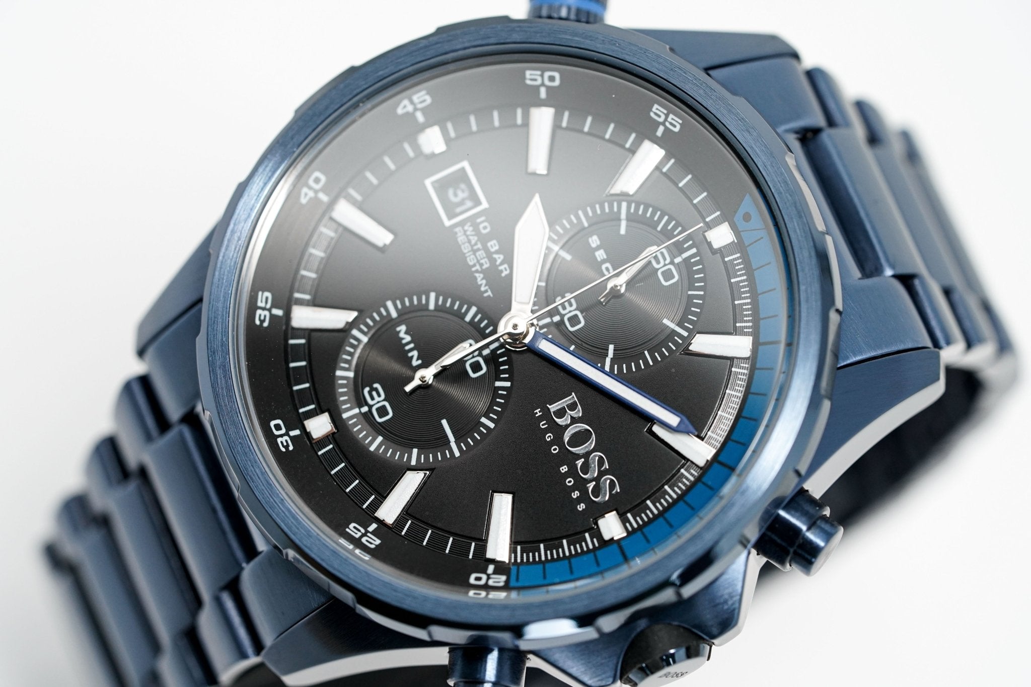 Hugo Boss Men S Watch Chronograph Globetrotter Blue Pvd Hb1513824 - Image 3