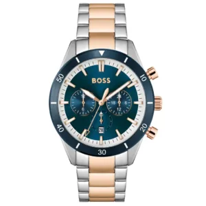 Hugo Boss Mens 1513937 Santiago Chronograph Two Tone Watch