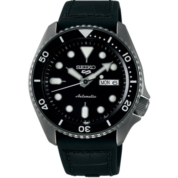 Montre Seiko 5 Sports Auto pour homme, noire, modèle SRPD65K3