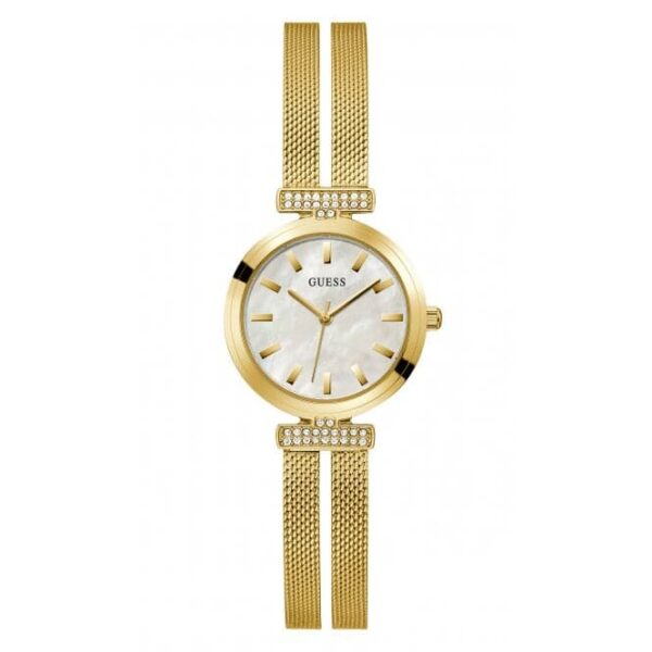 Guess Watches Ladies Array Stainless Steel Mesh Gold Tone Watch Gw0471l2