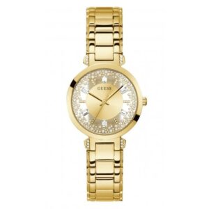 Guess Watches Ladies Crystal Clear Stainless Steel Gold Tone Watch Gw0470l2