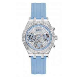 Guess Watches Ladies Heiress Silicone Silver Watch Gw0407l1