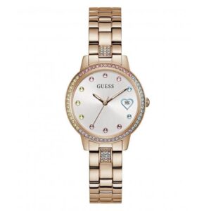 Guess Watches Ladies Three Of Hearts Rose Gold Tone Watch Gw0657l3