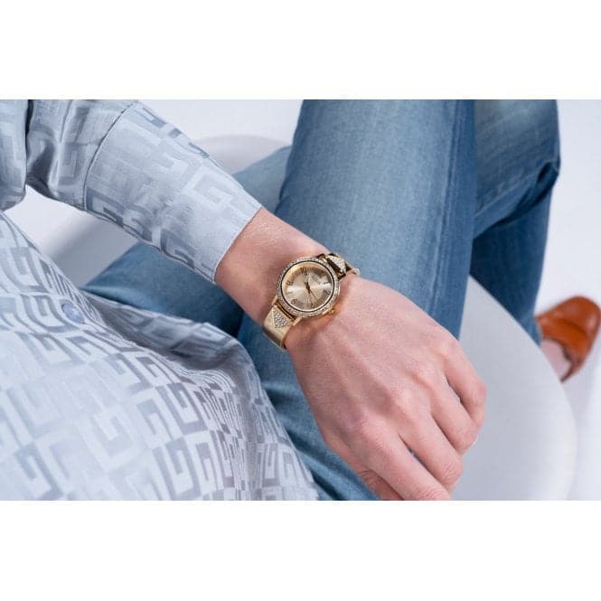 Guess Watches Ladies Tri Luxe Stainless Steel Gold Tone Watch Gw0474l2 - Image 5