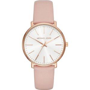 Michael Kors Mk2741 Ladies Pyper Rose Gold Silver With Pink Leather Watch