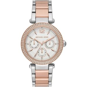 Michael Kors Mk6301 Ladies Parker Rose Gold Silver Stainless Watch