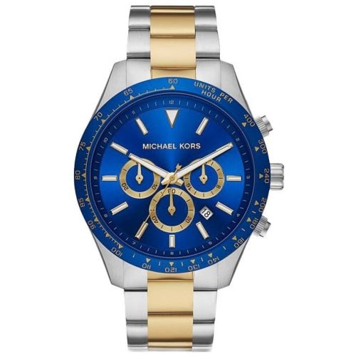 Michael Kors Mk8825 Men S Layton Two Tone Blue Chronograph Watch
