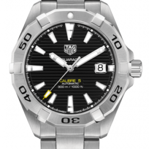 Tag Heuer Aquaracer Automatic Caliber 5 Black Dial Silver Steel Strap Watch For Men Wbd2110 Ba0928