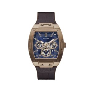 Guess Watches Phoenix Gents Rose Tone Leather Strap Watch Gw0202g2