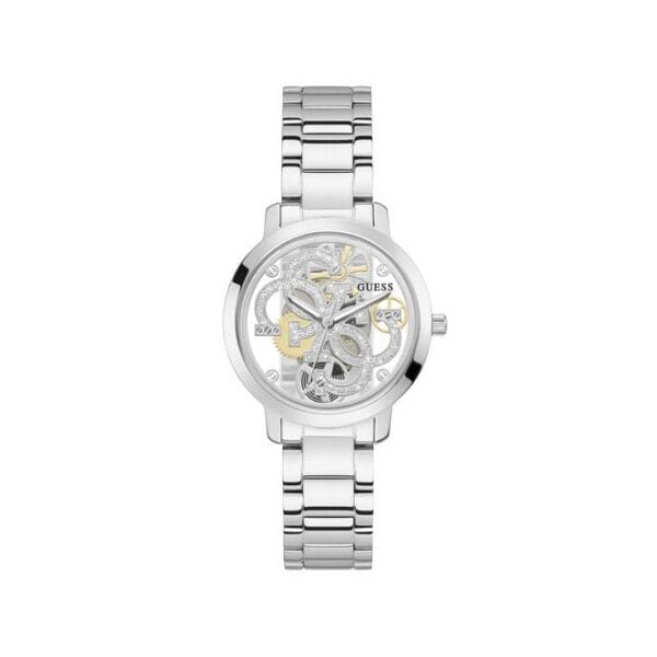 Guess Watches Quattro Clear Ladies Trend Silver Stainless Steel Watch Gw0300l1