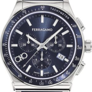 Salvatore Ferragamo 1927 Chrono Analog Navy Blue Dial Navy Blue Leather Strap Watch For Men Sfkz00223