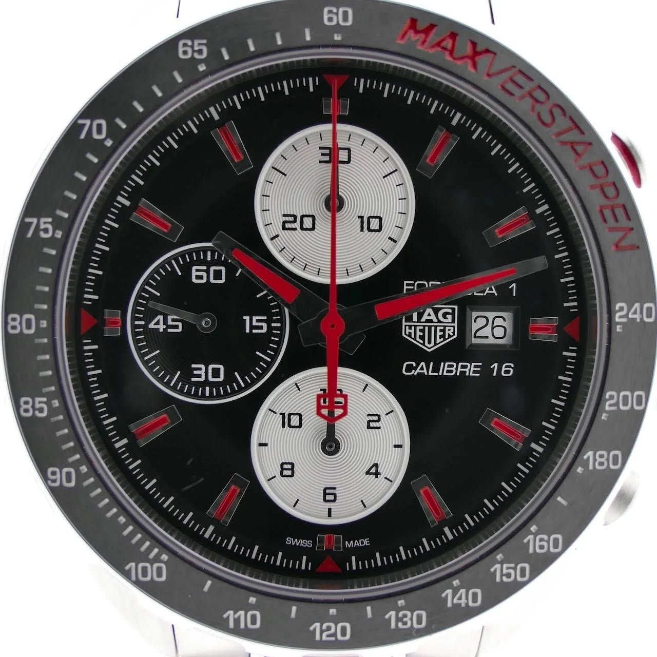 Tag Heuer Formula 1 Chronograph 43mm Automatic Mens Watch Stainless Steel With Black Dial Red Accents - Image 2