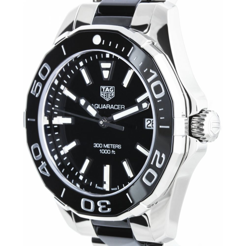 Tag Heuer Aquaracer Stainless Steel And Black Ceramic Ladies Watch - Image 5