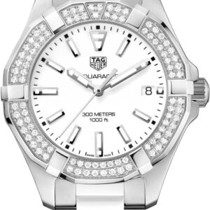 Tag Heuer Aquaracer Diamonds White Dial Two Tone Steel Strap Watch For Women Way131f Ba0914