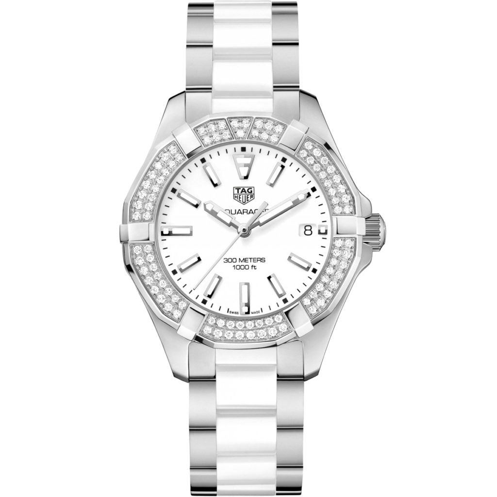 Tag Heuer Aquaracer Diamonds White Dial Two Tone Steel Strap Watch For Women Way131f Ba0914 - Image 5
