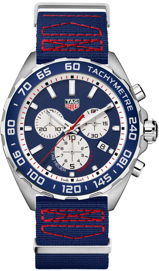 Tag Heuer Formula 1 Redbull Edition Chronograph Blue Dial Blue Nato Strap Watch For Men Caz1018 Fc8213