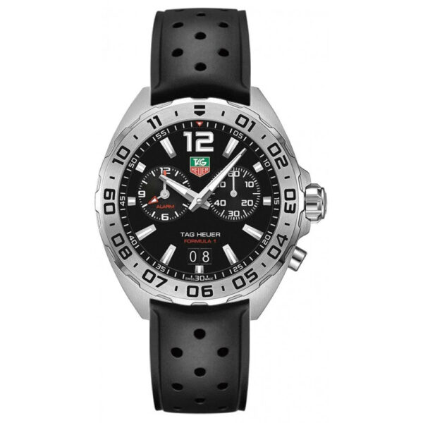 Tag Heuer Formula 1 Alarm Quartz Black Dial Black Rubber Strap Watch For Men Waz111a Ft8023 - alternate view
