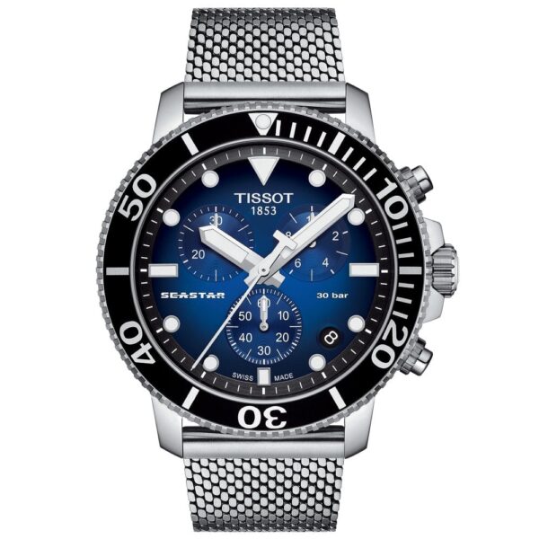 Tissot Chronograph Mens Watch Seastar 1000 Blue T1204171104102