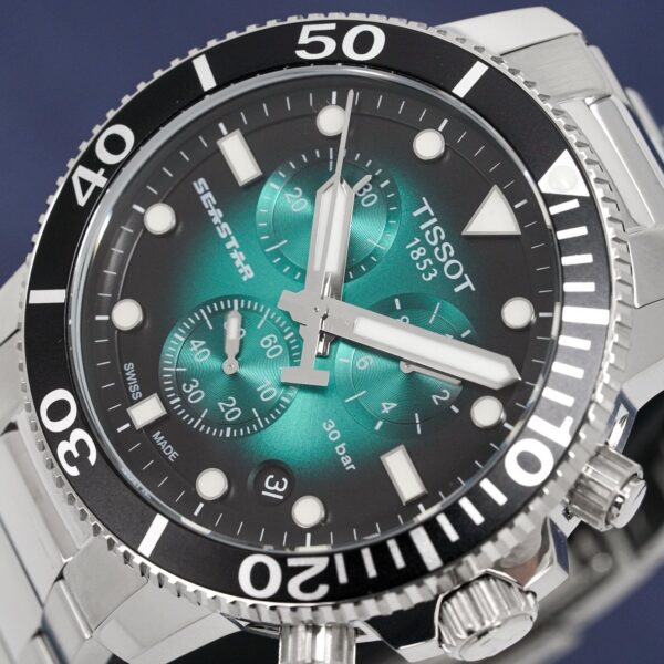 Tissot Chronograph Mens Watch Seastar 1000 Green T1204171109101 - alternate view