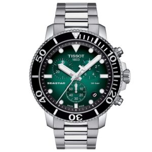 Tissot Chronograph Mens Watch Seastar 1000 Green T1204171109101