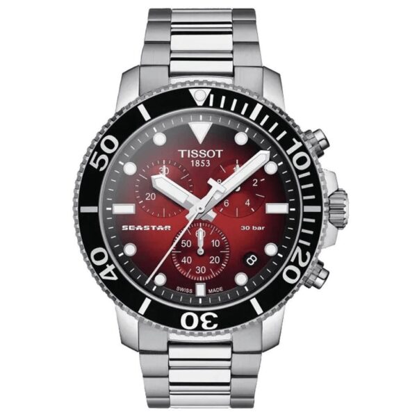 Montre chronographe Tissot Seastar 1000 rouge T1204171142100