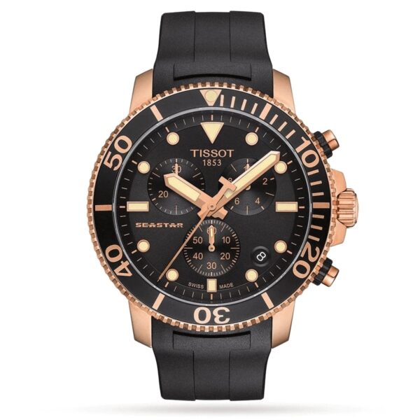 Tissot Chronograph Watch Seastar 1000 Rose Gold T1204173705100 2