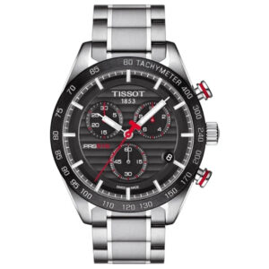 Tissot Mens Chronograph Watch Prs 516 Steel Red T1004171105101