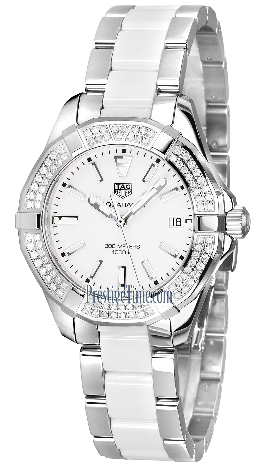Tag Heuer Aquaracer Diamonds White Dial Two Tone Steel Strap Watch For Women Way131f Ba0914 - Image 6