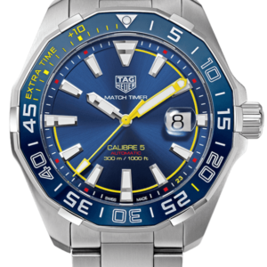 Tag Heuer Aquaracer Caliber 5 Match Timer Shinji Kagawa Edition Blue Dial Silver Steel Strap Watch For Men Way201h Ba0927