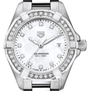 Tag Heuer Aquaracer Diamonds White Dial Silver Steel Strap Watch For Women Wbd1415 Ba0741