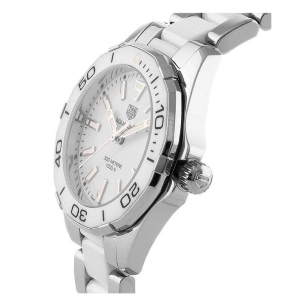 Tag Heuer Aquaracer Stainless Steel And White Ceramic Ladies Watch - alternate view