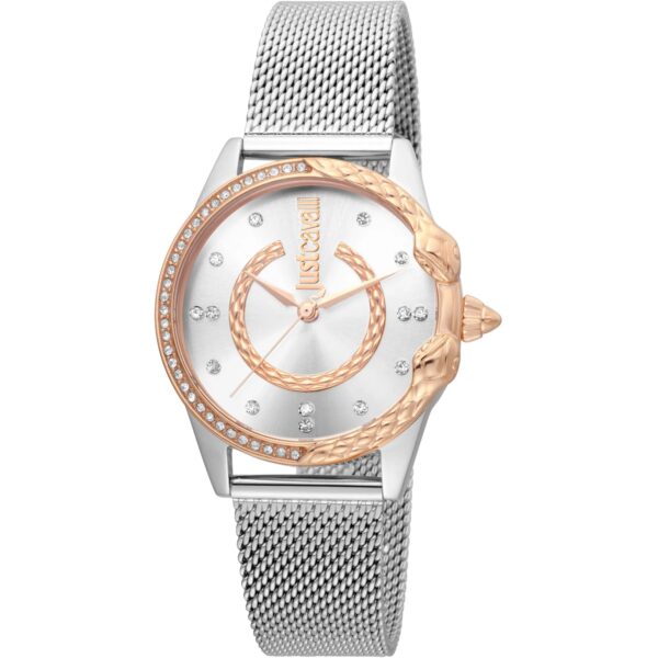 Just Cavalli JC Giro Steel Silver Rose Gold Serpente Zircons