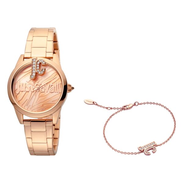 Just Cavalli Logomania SET Steel Rose Gold Zebra Zircons