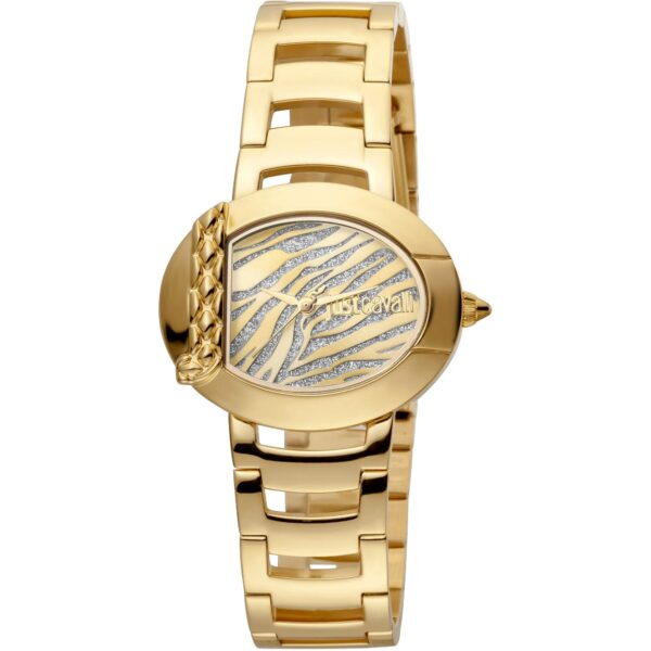 Just Cavalli Steel Yellow Gold Zebra Glitter