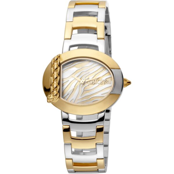 Just Cavalli Steel Yellow Gold TwoTone Zebra Glitter