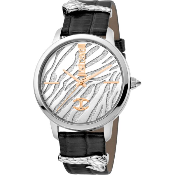 Just Cavalli Just per me Leather Black Silver Zebra Glitter