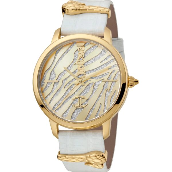 Just Cavalli Just per me Leather White Yellow Gold Zebra Glitter