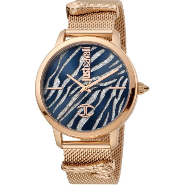 Just Cavalli Just per me Steel Rose Gold Blue Zebra Glitter