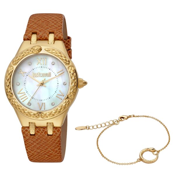 Just Cavalli Cucitura Leather Brown MOP