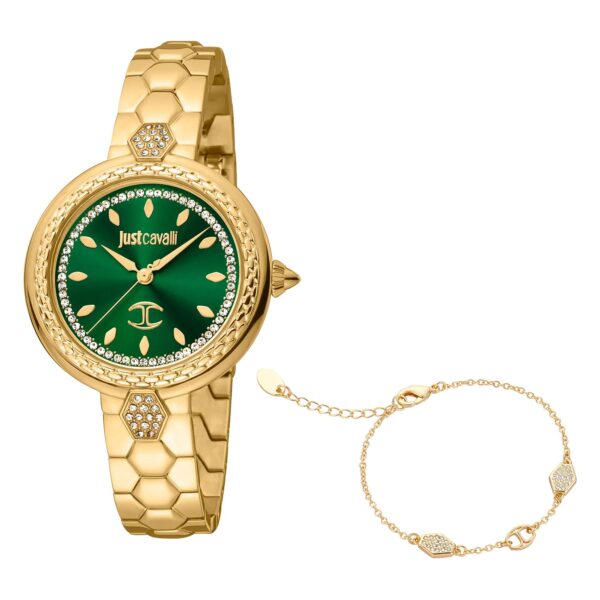 Just Cavalli Snake Creazione Yellow Gold Green