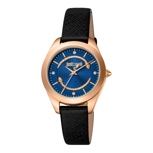Just Cavalli Donna finezza Leather Black RG Blue