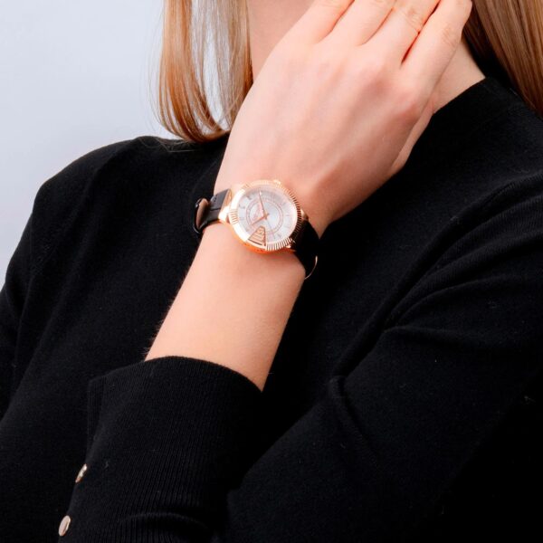 Just Cavalli Puntale Black Leather Rose Gold - alternate view