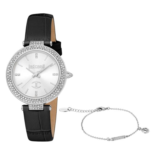 Just Cavalli Savoca Leather Black Silver