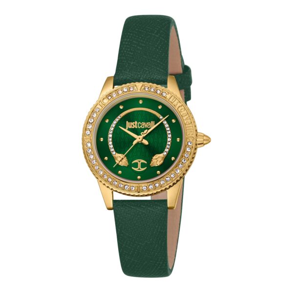 Just Cavalli Neive Leather Green Yellow Gold