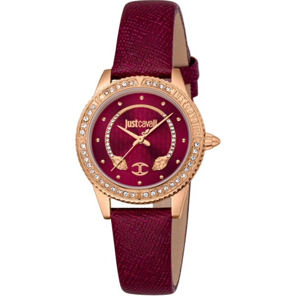 Just Cavalli Neive Leather Red Rose Gold