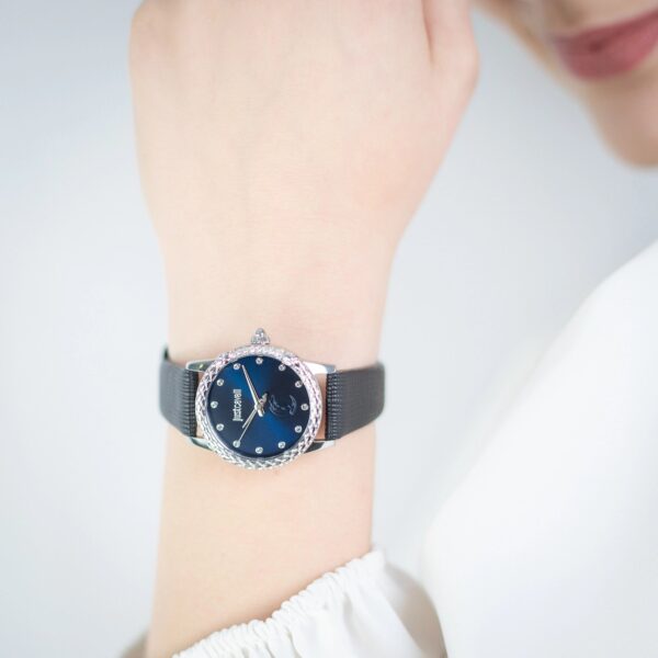 Just Cavalli Fiorenza Snake Leather Black Silver Blue - alternate view