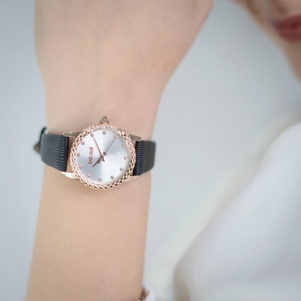 Just Cavalli Fiorenza Snake Leather Black RG Silver - alternate view