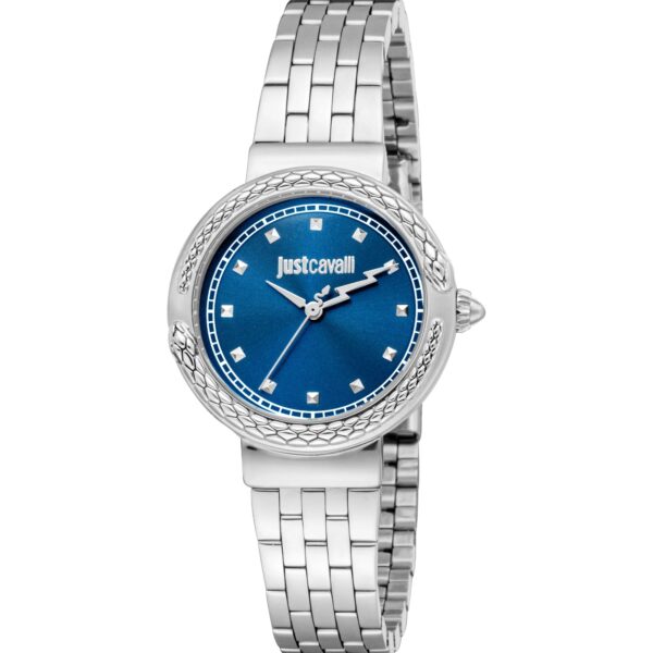 Just Cavalli Brave Snake Silver Blue