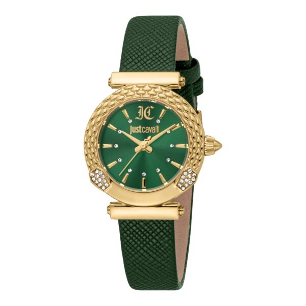 Just Cavalli Mistero Snake Leather Yellow Gold Green